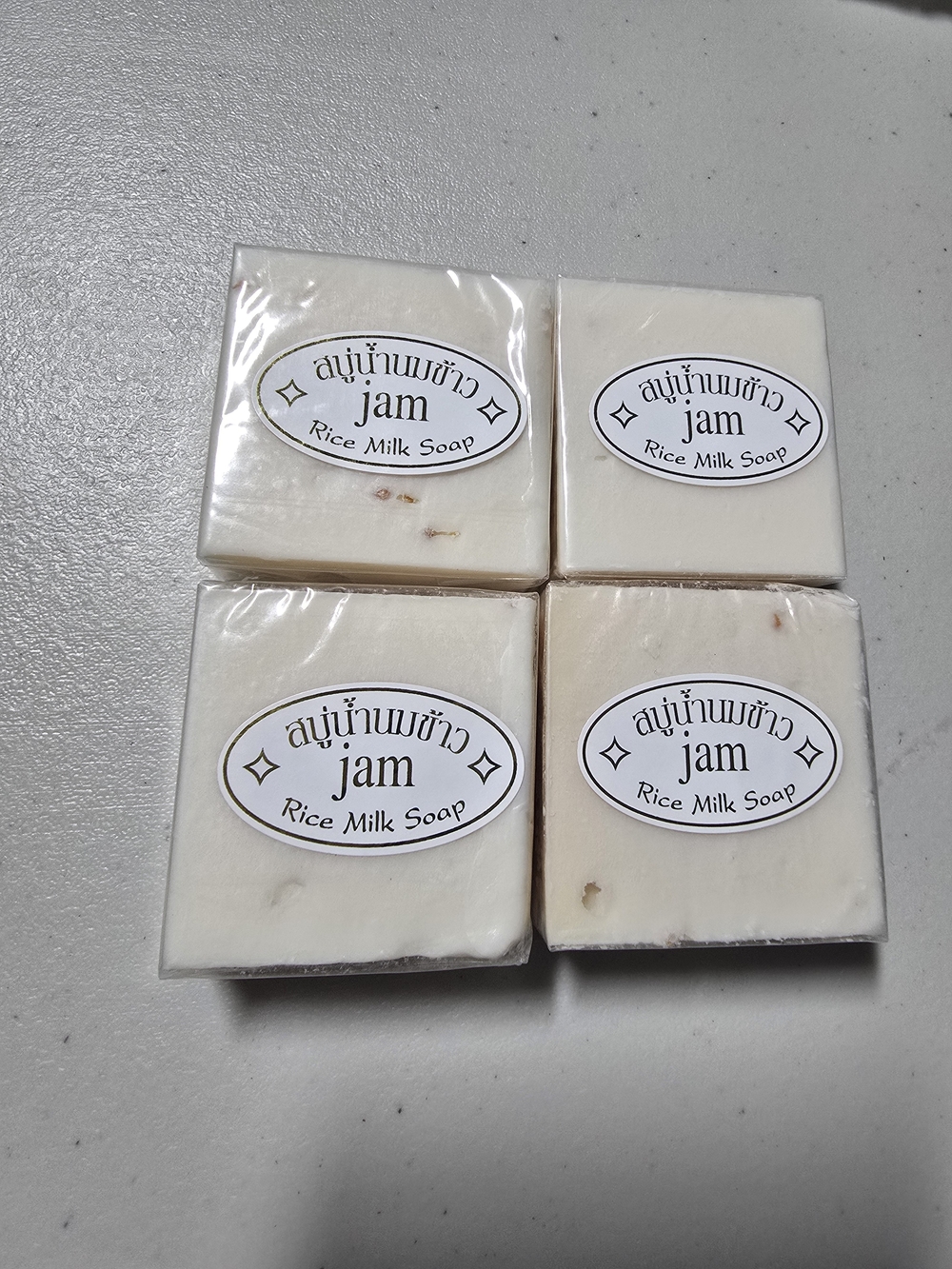 Jam Rice Milk Soap - White Natural Bar (4-Pack)
